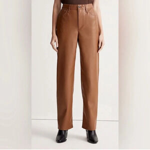 NEW madewell The Perfect Vintage Wide-Leg Pant: Faux Leather Edition